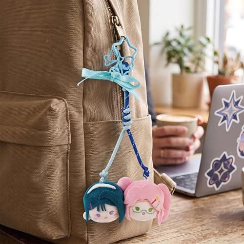 YJacuing Alien Stage AAHS Series Pair Bun Head Keychain, Limited Edition | Anakt Arts High School, Zombie Stage, ZOMST, ALNST, Plush Bag Charm, Anime Merch thumbnail 3