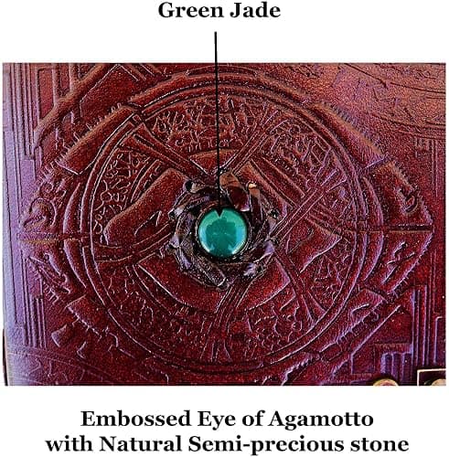 DOCTOR STRANGE Eye of Agamotto embossed Handmade Stone Leather Journal Art Sketchbook Travel diary with Vintage lock Latch thumbnail 6