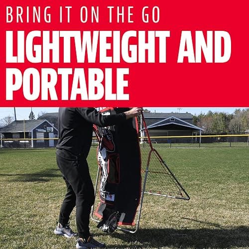 Franklin Sports Baseball Pitching Target and Rebounder Net - 2-in-1 Switch Hitter Pitch Trainer + Pitchback Net - Pitching Target with Hitter + Strikezone, Red thumbnail 5
