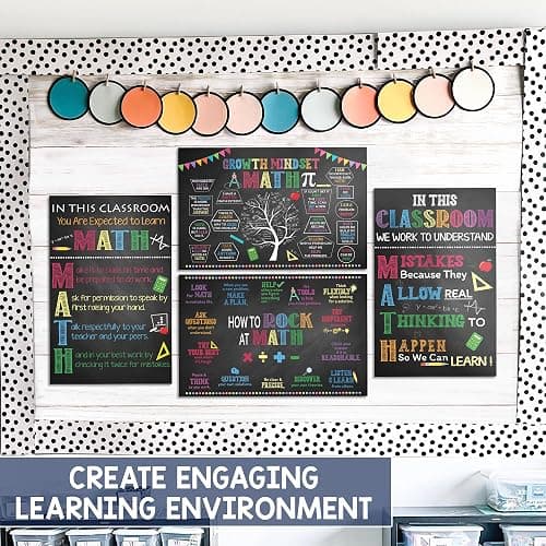 BEAWART Math Posters, 4 Pack 11x17 Classroom Chart for Teacher Elementary | Supplies for Students, Decorations for Elementary, Middle, High School, Mathematics Education, Essential Signs Must Haves thumbnail 4