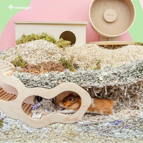 Niteangel Hamster House w/Climbing Ladder for Hamsters Gerbils Mice or Similar-Sized Pets (Secret Peep Tunnel Hamster Hut) thumbnail 4