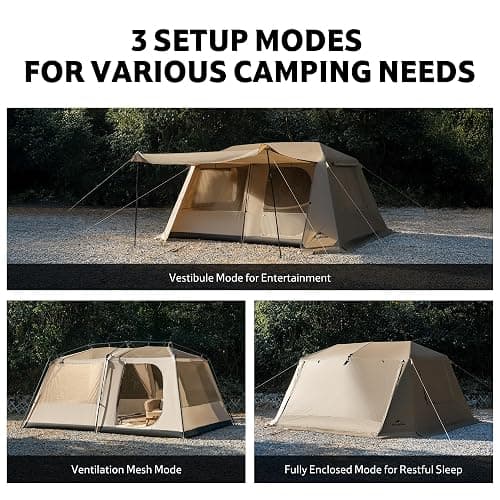 Naturehike Village Lite Camping Tent, 60S Easy Setup Instant Tents for Camping, Double Layer 4/8 Person Tent with with Full Rainfly thumbnail 3