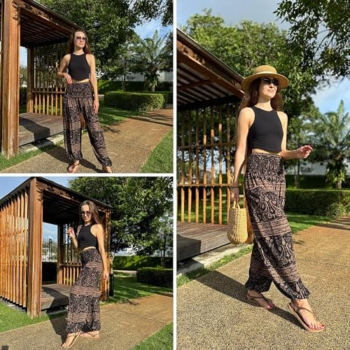 Tranquil Threads High-Waisted Boho Harem Yoga Pants for Women thumbnail 6