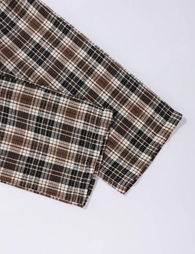 Gaupafmb Girls Clothes Solid Long Sleeve Tops Plaid Wide Leg Pants with Pockets Girls Outfits Size 6-14 thumbnail 6