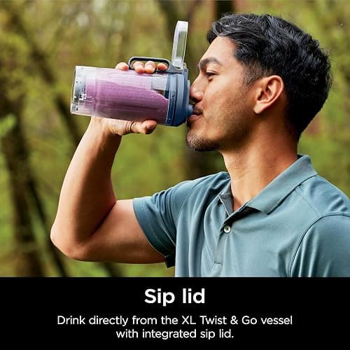 Ninja Blast Max, Portable Blender + Twist & Go, Personal Smoothie, Blend, Ice Crush, 3 Programs, Cordless, 22 oz removable Vessel, Dishwasher Safe, Leakproof, Navy, BC251NV thumbnail 7