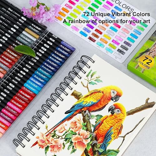 KALOUR 72 Count Colored Pencils for Adult Coloring Books, Soft Core,Ideal for Drawing Blending Shading,Color Pencils Set Gift for Beginners Artists thumbnail 2