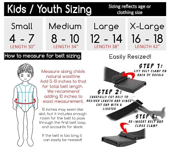 Build A Belt Boy's 1.25" Wide Silver Flip Top Belt Buckle with Canvas Web Belt thumbnail 2