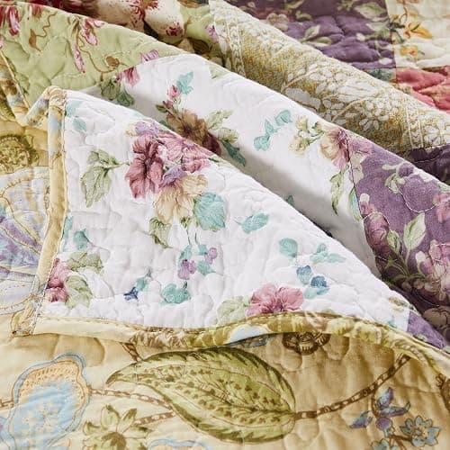 Greenland Home Blooming Prairie Quilted Patchwork Throw thumbnail 4