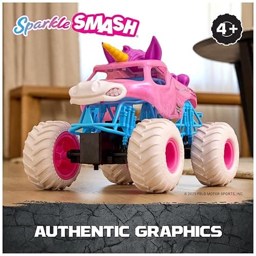 Monster Jam, Official Sparkle Smash Remote Control Vehicle Indoor & Outdoor, 1:15 Scale, 2.4 GHz, Toys for Boys and Girls Ages 4 and Up thumbnail 2