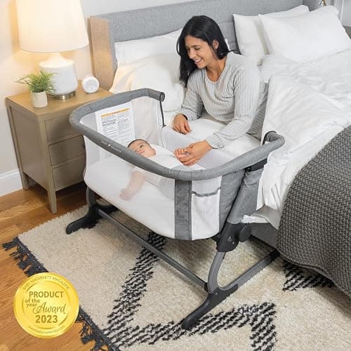 Baby Delight Beside Me Dreamer Bassinet | Bedside Sleeper | 7-Position Height Adjustment | Charcoal Tweed thumbnail 2