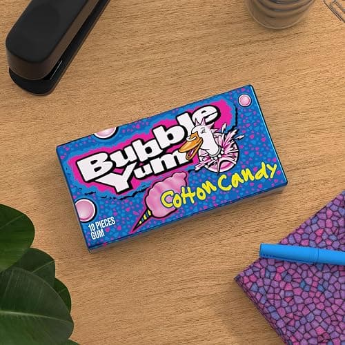 BUBBLE YUM Cotton Candy Flavored Chewy, Bubble Gum Packs, 2.82 oz (12 Count) thumbnail 4