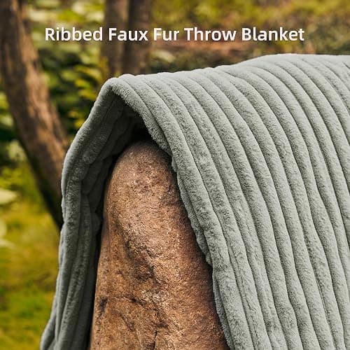 Gotcozy Electric Blanket Heated Throw 50''X60''- Ribbed Faux Fur Heated Blanket with 4 Heating Level & 3 Hour Auto Off Heating Blanket, ETL&FCC Certified Machine Washable(Gray) thumbnail 3