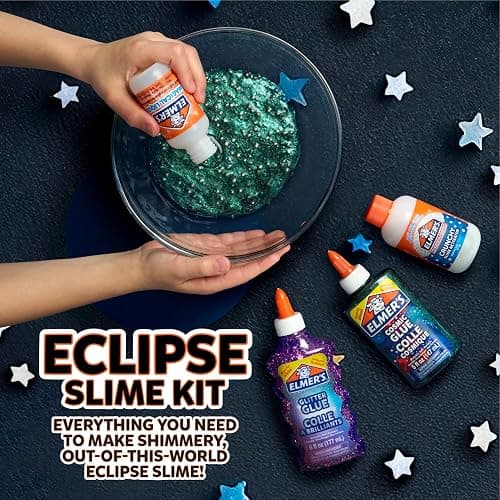 Elmer’s Eclipse Slime Kit, Slime Supplies Includes Cosmic Glue, Purple Glitter Glue, Original and Crunchy Slime Activators, 4 Count thumbnail 3