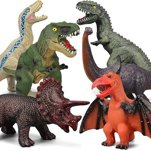 Gzsbaby 6 Piece Jumbo Dinosaur Toys for Kids 3-5 and Toddlers, Large Soft Dinosaur Toys for Lovers - Perfect Party Favors, Birthday Gifts thumbnail 9