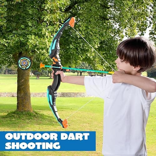 JOYIN Kids Bow and Arrow Set, LED Light Up Archery Toy Set with 9 Suction Cup Arrows, Target & Arrow Case, Indoor and Outdoor Hunting Play Gift Toys for Kids, Boys & Girls Ages 6-12 thumbnail 7
