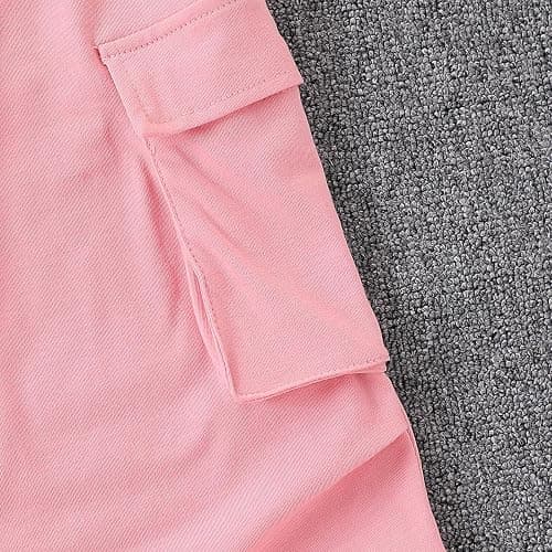 Azmxynol Girls Clothes 2 Piece Outfit Ribbed T-Shirt Top + Cargo Pants, Girls Fall Clothing Set, Sizes 5-16 Years thumbnail 7