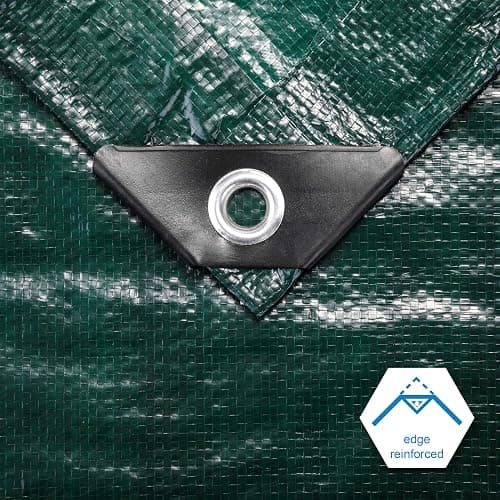 CARTMAN 2 Pack Finished Size 8x10 Feet Waterproof Green Tarp 8 Mil Thick, Multipurpose Protective Cover for Emergency Rain Shelter Camping Tarpaulin thumbnail 4
