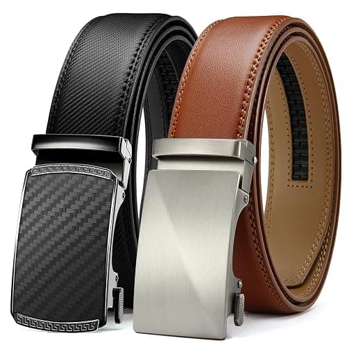 CHAOREN Leather Ratchet Belt Men 2 Pack - Customizable Fit, Effortless Style (35mm) - Image 1