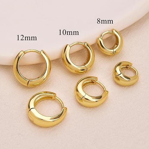Small Gold Hoop Earrings Set - Image 1