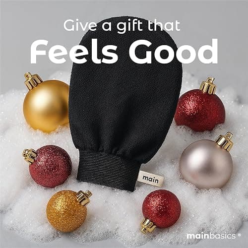 MainBasics Exfoliating Gloves for Shower – Korean Body Scrub Mitts for Dead Skin, Deep Cleansing, Spray Tan Prep & KP Treatment (2 Pack) thumbnail 2