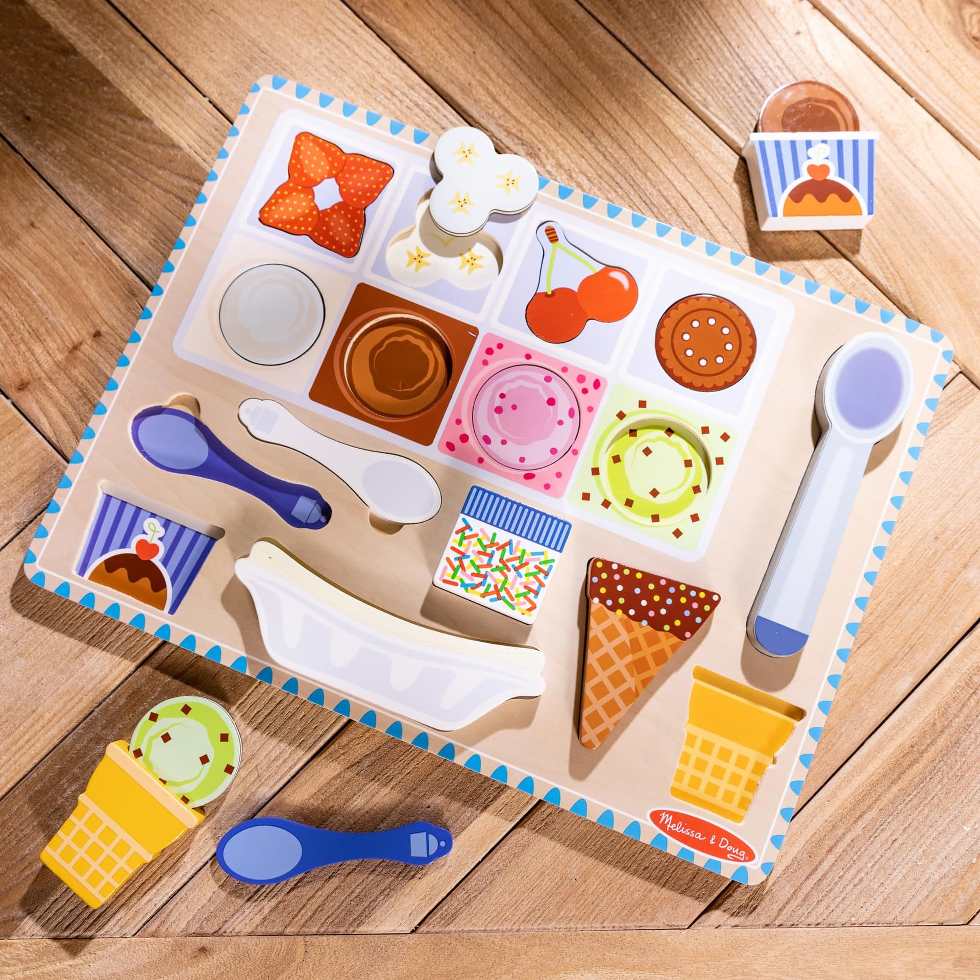 Melissa & Doug - Wooden Ice Cream Magnetic Puzzle Play thumbnail 9