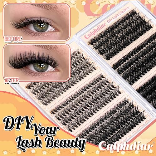 Lash Clusters Kit 30D-100D Wispy Eyelash Extension Kit 474pcs Individual Lashes 8-16MM Cluster Eyelash Extensions DIY Lash Extension Kit D-Curly Eyelash Clusters with Lash Bond and Seal Lash Tweezers thumbnail 7