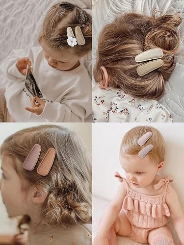Fancy Clouds 20 Pack Baby Hair Clips for Girls Toddler,Neutral Fabric Snap Clips Pins With Embroidery Daisy Flower,Handmade Hair Accessories Barrettes for School Age Kids Children Gifts thumbnail 3