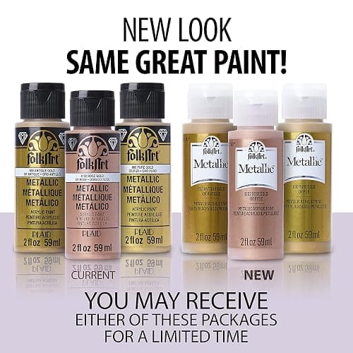FolkArt Multi-Surface Metallic Paint in Assorted Colors (2 oz), Metallic Platinum thumbnail 2
