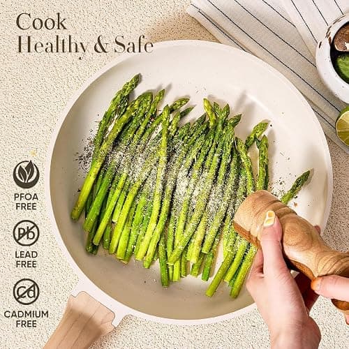 CAROTE Pots and Pans Set, Nonstick Cookware Sets, 14pcs | Induction Cooking, Ultra Durable, Easy to Clean, Even Heating, All-Stovetop Compatible, PFOA-Free Kitchen Set thumbnail 4