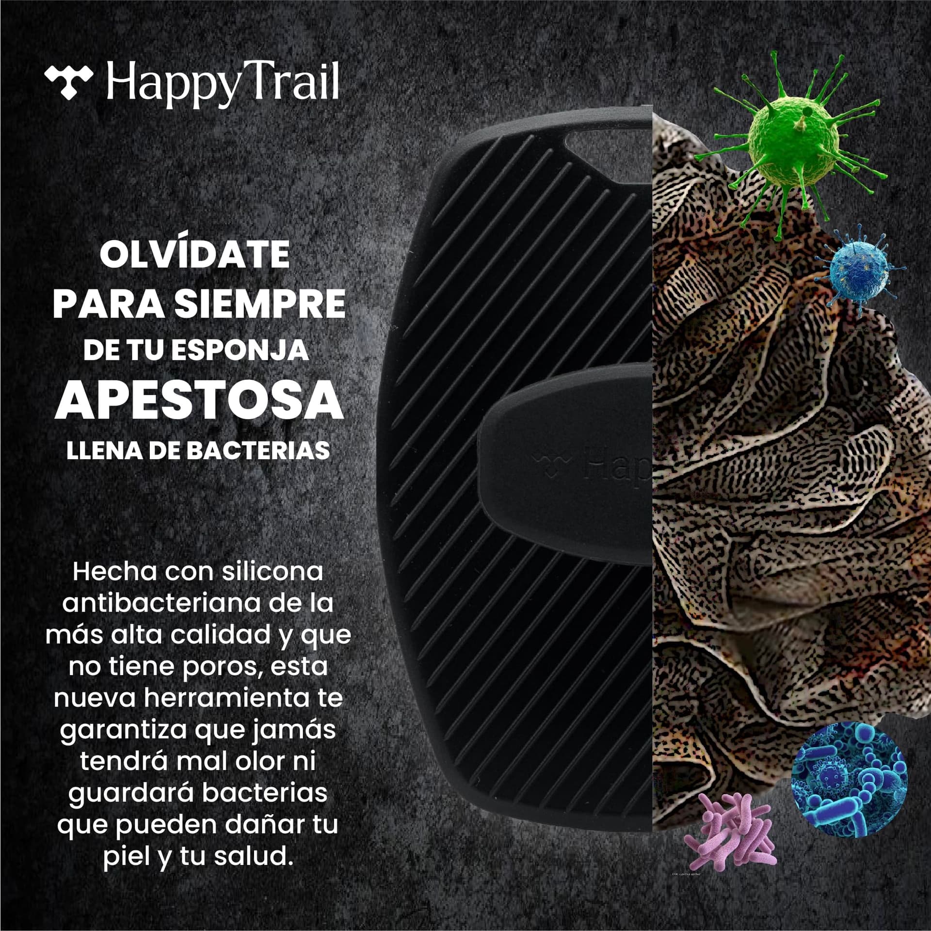 Cepillo / Esponja Corporal de Silicona Premium, Limpiador y Exfoliante, Resistente de Larga Duración, Aumenta la Espuma Mientras te Bañas, Mango Ergonómico Antideslizante, Fácil de Limpiar, No Guarda Bacterias, Higiénico y Portatil. thumbnail 5