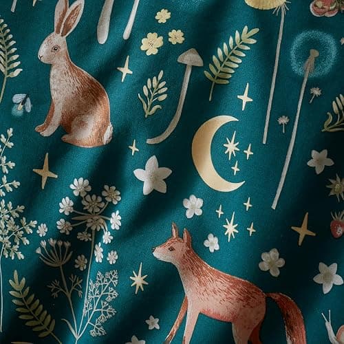Catherine Lansfield Enchanted Twilight - Set copripiumino matrimoniale reversibile con federe, colore: verde foresta thumbnail 5