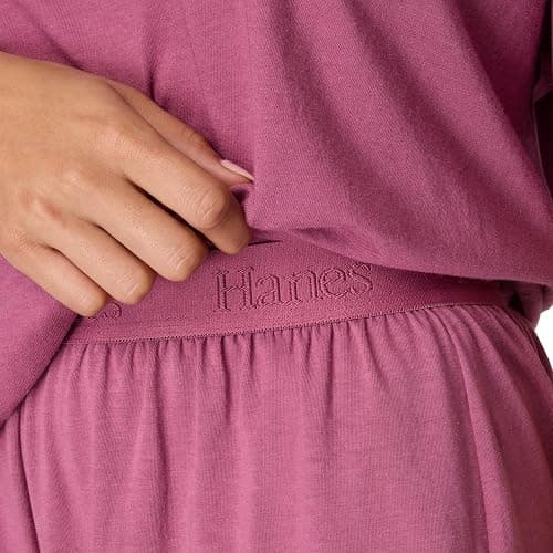 Hanes womens Originals 2 Piece Lounge Set, Comfywear Supersoft Boxy T-shirt & Sleep Shorts Loungewear Set thumbnail 5