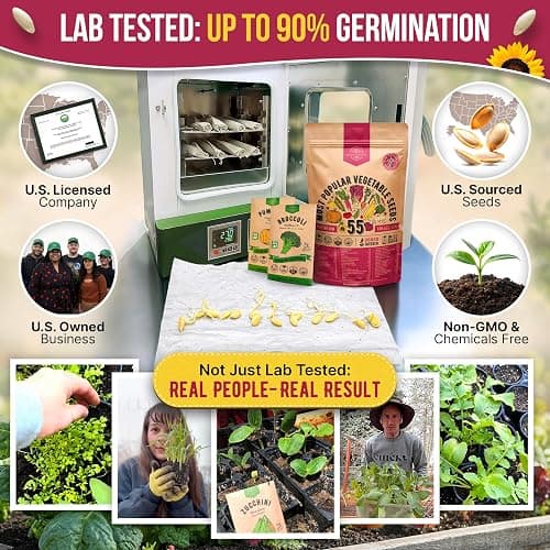 55 Vegetable Seeds Variety Pack - 35,600+ Non-GMO Heirloom Seeds for Planting Vegetables and Fruits in Individual Seed Packets, Home Garden Seeds for Hydroponic, Indoor and Outdoors Gardening thumbnail 2