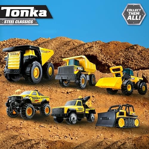Tonka Steel Classics Mighty Dump Truck - Made with Steel & Sturdy Plastic, Yellow Toy Construction Truck, Boys and Girls, Kids, Toddlers, Ages 3+ thumbnail 9