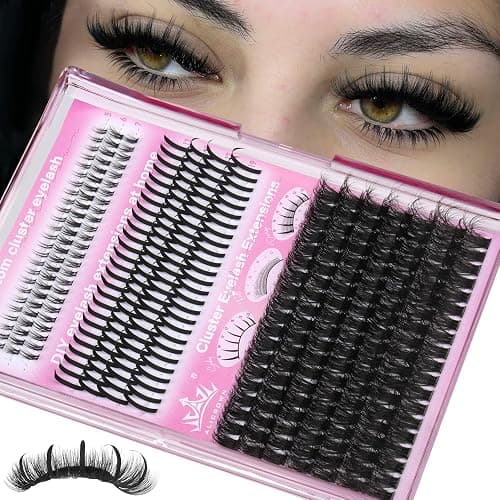 Volume Lash Clusters Spikes Eyelash Extensions Thick Lash Extensions DIY Eyelash Extensions at Home with Bottom Eyelash Clusters (12mm-19mm, 312Pcs in Total) thumbnail 8