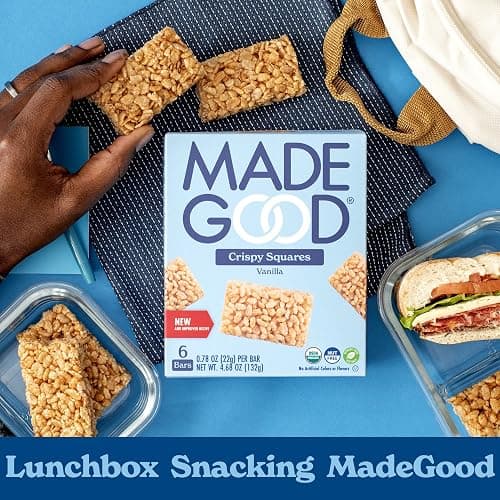 MadeGood Crispy Squares, Vanilla (36 Count) Gluten Free Snacks - Vanilla - 6 Count (Pack of 1) thumbnail 6