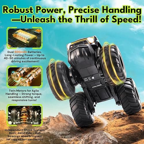 Threeking 1:16 Waterproof Monster Truck Toys RC Cars Amphibious Remote Control Car Trucks 4WD All Terrain Off-Road Pickup Toy for 6 7 8 9 10 11 12 Year Old Boys Girls Kids Gifts Presents thumbnail 5