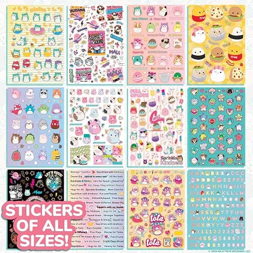 Original Squishmallows 2000+ One of a Kind Sticker Book, 43 Sticker Sheets, Kawaii Squishmallows Stickers for Water Bottle, Notebooks, Party Favor Bags, Cute Stickers & Sticker Books for Kids Ages 4-8 thumbnail 5
