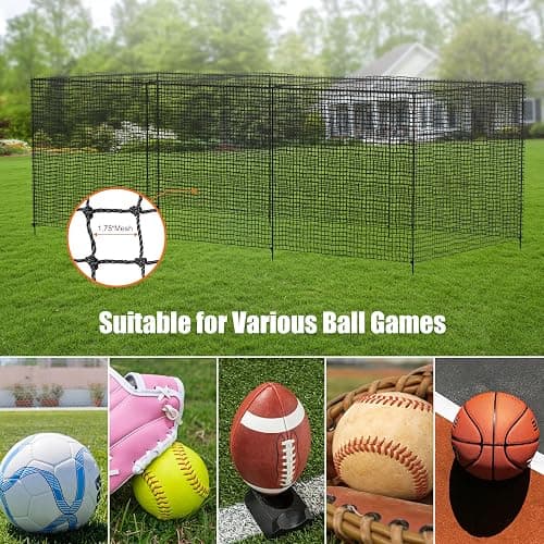 RIIFRILY Baseball Batting Cage Nets, #30/#45 NET ONLY, 20'L/ 35'L/55'L/70'L thumbnail 5