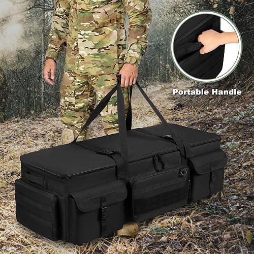 GOBUROS 42” Rifle Case for 4 Guns, Soft Multi Gun Case with Padded Dividers for Organization, Tactical Rifle Bag with Extra Pockets and Padded Handle for Rifle Accessory and Easy Shipping thumbnail 6