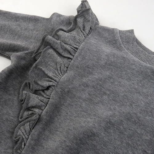 HonestBaby Baby Girls' 2-piece Velour Ruffle Front Sweatsuit 100% Organic Cotton for Infant Baby Girls thumbnail 3