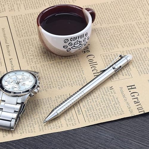 SMOOTHERPRO Bolt Action Pen, Stainless Steel Erasable Ballpiont Pen Compatible with Pilot FriXion Refill, EDC Pen for Writing, Natural(SSF010) thumbnail 2