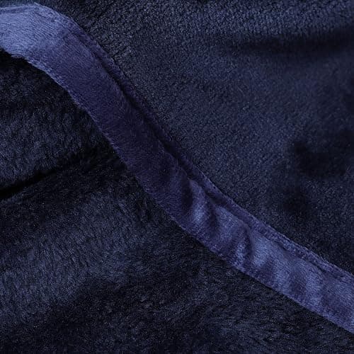 PiccoCasa Flannel Fleece Blanket Soft Lightweight Warm Fuzzy Blanket for All-Seasons, Luxury Comfy Decorative for Couch Living Room Navy Blue Single (130 x 150cm) thumbnail 7