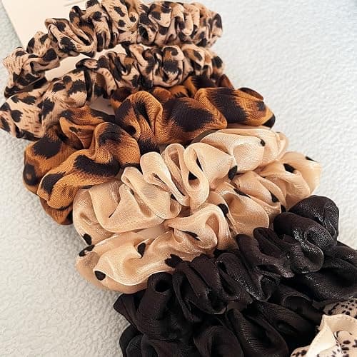 Mebloblo Mix Scrunchies for Women, High Elasticity Ties for Thin & Thick Hair, Stylish Scrunchies for Women Girls, Everyday Hair Scrunchy, Hair Styling Accessories, Ponytail Holder, 6 Sets (12PCS) thumbnail 6