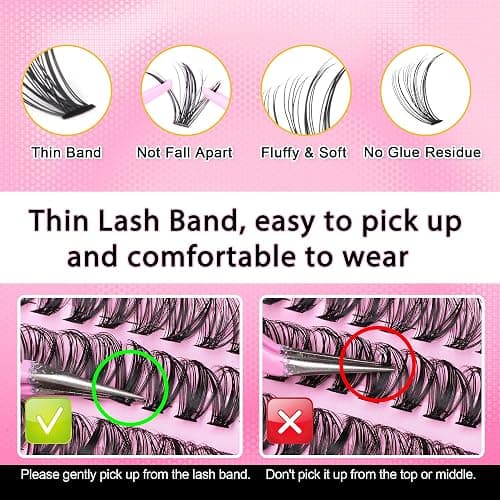 FANXITON Lash Clusters 280 Pcs Wispy Lash Clusters D 8-16 MM Mix Natural Eyelash Clusters 40D Individual Eyelash DIY Lash Extensions at Home(40D) thumbnail 6