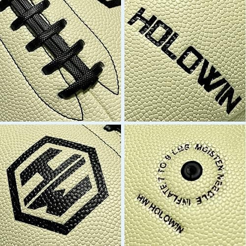 HW HOLOWIN Holographic Luminous Light Up Reflective Football for Night Games & Training, Glowing in The Dark, Great American Football Toy Gifts for Boys, Kids, Men thumbnail 7