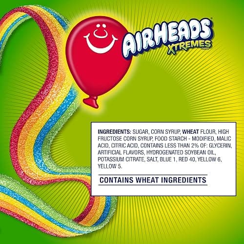 Airheads Xtremes Belts Candy, Rainbow Berry, 4.5 Ounces (12-Pack) | Individually Wrapped Bulk Chewy Candy, Artificially Flavored thumbnail 2