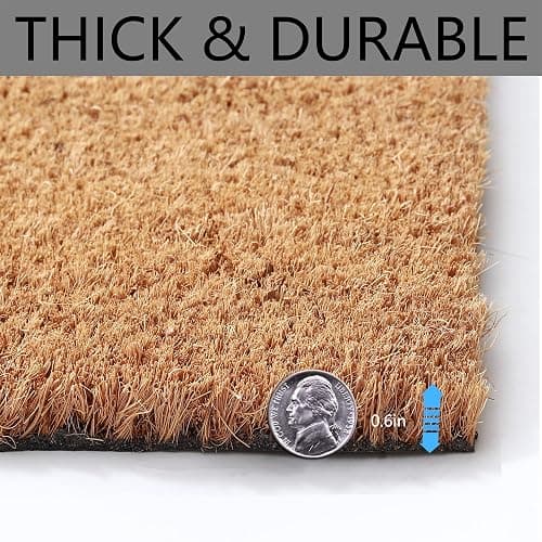 100% Coco Coir Welcome Mat + 28 x 43 Inches Buffalo Plaid Rug Combo Set - Farmhouse Front Porch Entryway Fall Decor Floor Mat, Doormat Indoor Outdoors Spring Mats Home Sweet Home - 2'4" x 3'7" (Rectangular) - Plaid, Home Sweet Home thumbnail 7