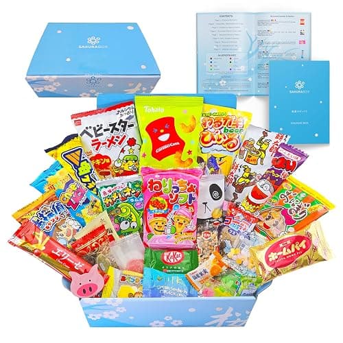 Sakura Box Japanese Snacks & Candy 30 Piece Dagashi Set Gift (Box) - Box - Image 1