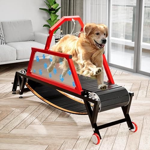 Dog Treadmill Heavy Duty Indoor Slatmill for Dogs with Brake Easy to Move Running Machine for Pet Jogging Non-Electric Exercise Equipment to Keep Fit and Healthy for Large & Medium Dogs thumbnail 9
